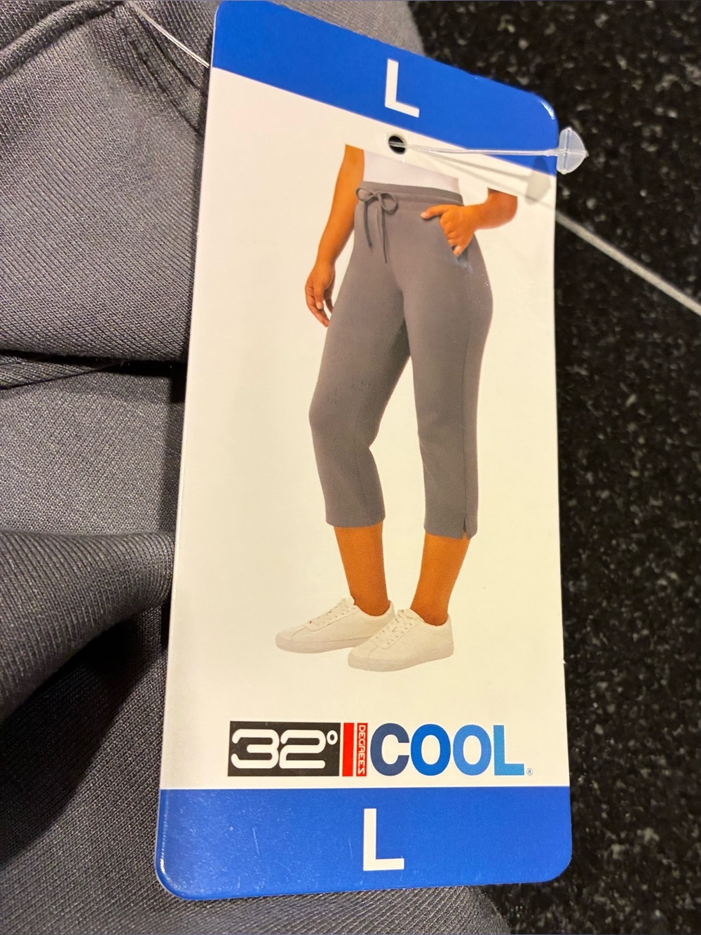 32 Degrees Pants Cropped Pockets Pewter Grey SZ. Lg NWT - Picture 5 of 15